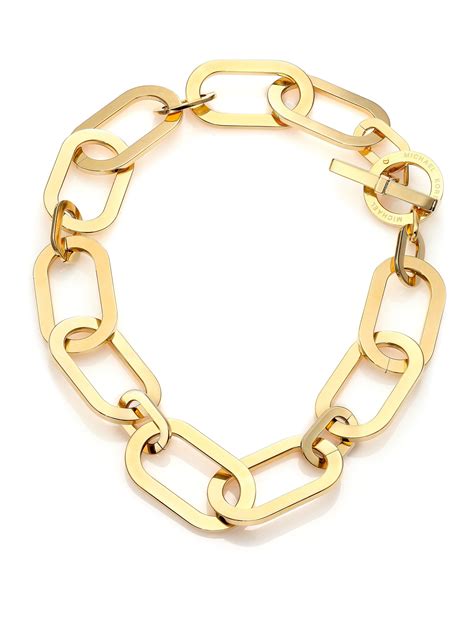 michael kors large chain link necklace|Large Precious Metal.